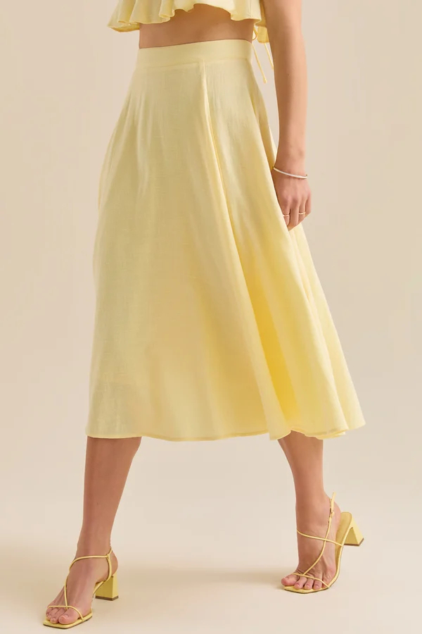 Grace Linen Midi Skirt