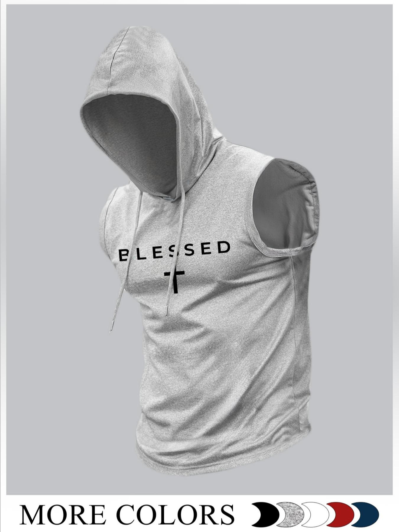 Men's Fashion Hooded, Casual Summer Wear, Athletic Workout Clothing, Moderate Fabric Thickness, Fitted Style, Ideal for Outdoor Activities