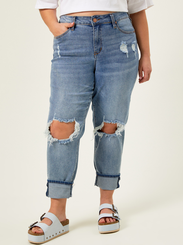 Destructed Girlfriend Jeans