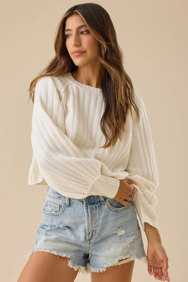 Claire Ribbed Crop Sweater