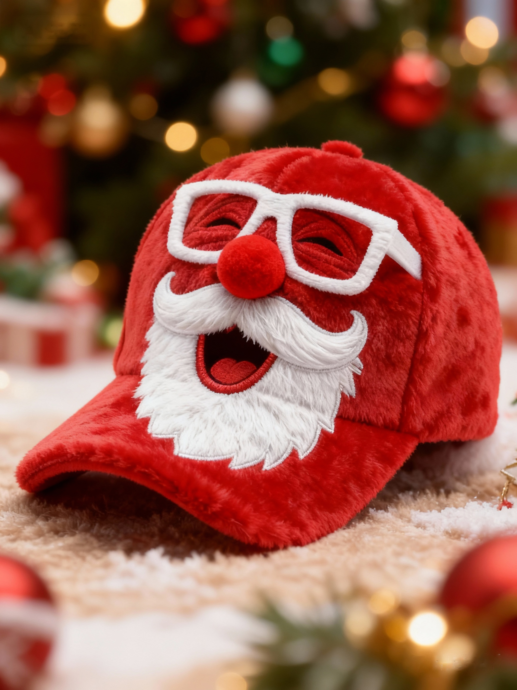 Unisex Ugly Santa Claus Plush Print Hat