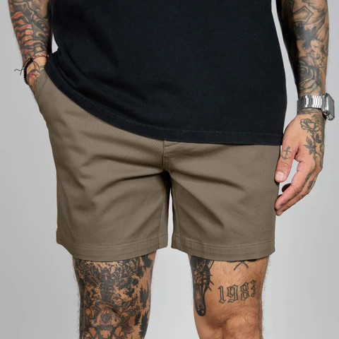 Men's Casual Stretch Twill Cotton Chino Shorts