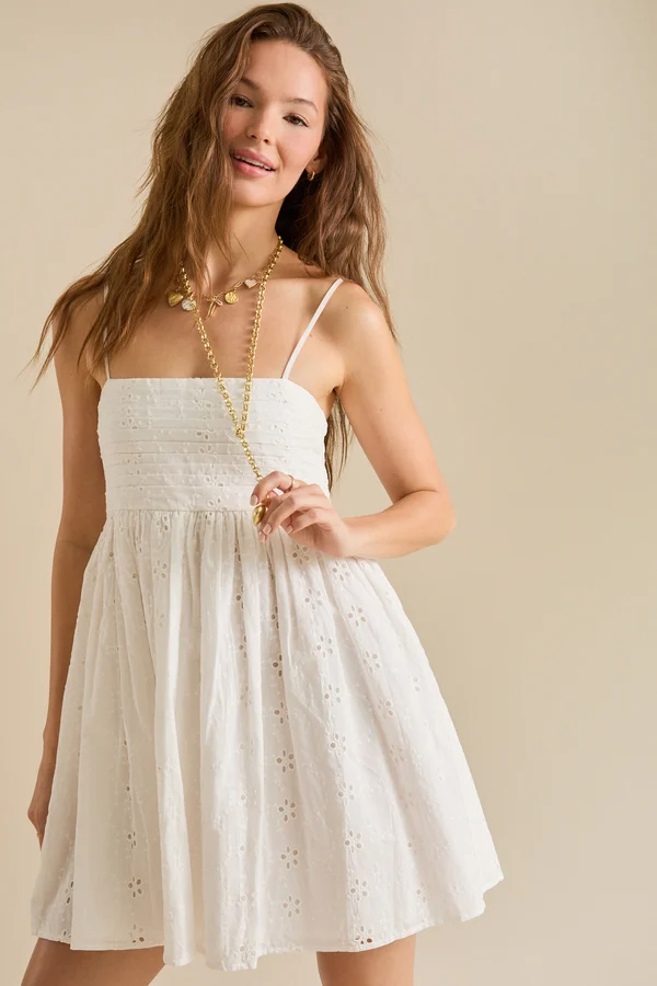 Janna Eyelet Mini Dress