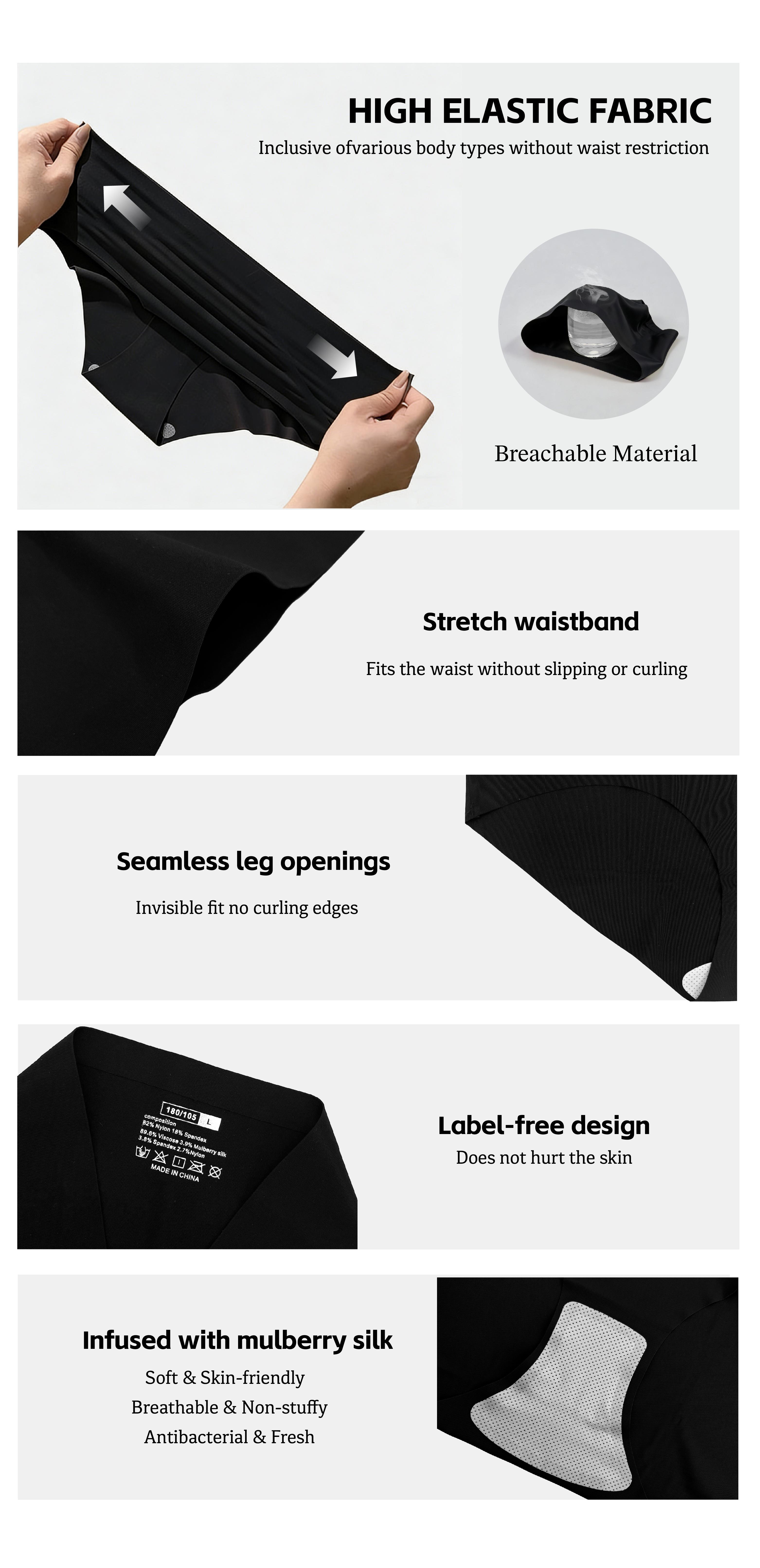 5-Pack Women&rsquo;s High-Waisted Briefs, Sizes L&ndash;2XL | Multiple Colors, Soft & Comfortable Full-Coverage Design | Breathable Stretchy Fabric, Everyday Wear Friendly for All-Day Comfort