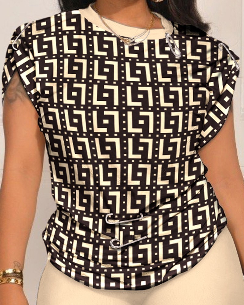 Faith Marble Print Top & Shorts Set