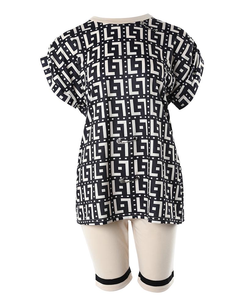 Faith Marble Print Top & Shorts Set