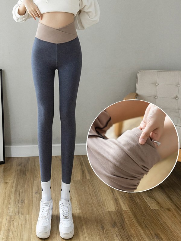 Knitted Tight Plain Casual Leggings