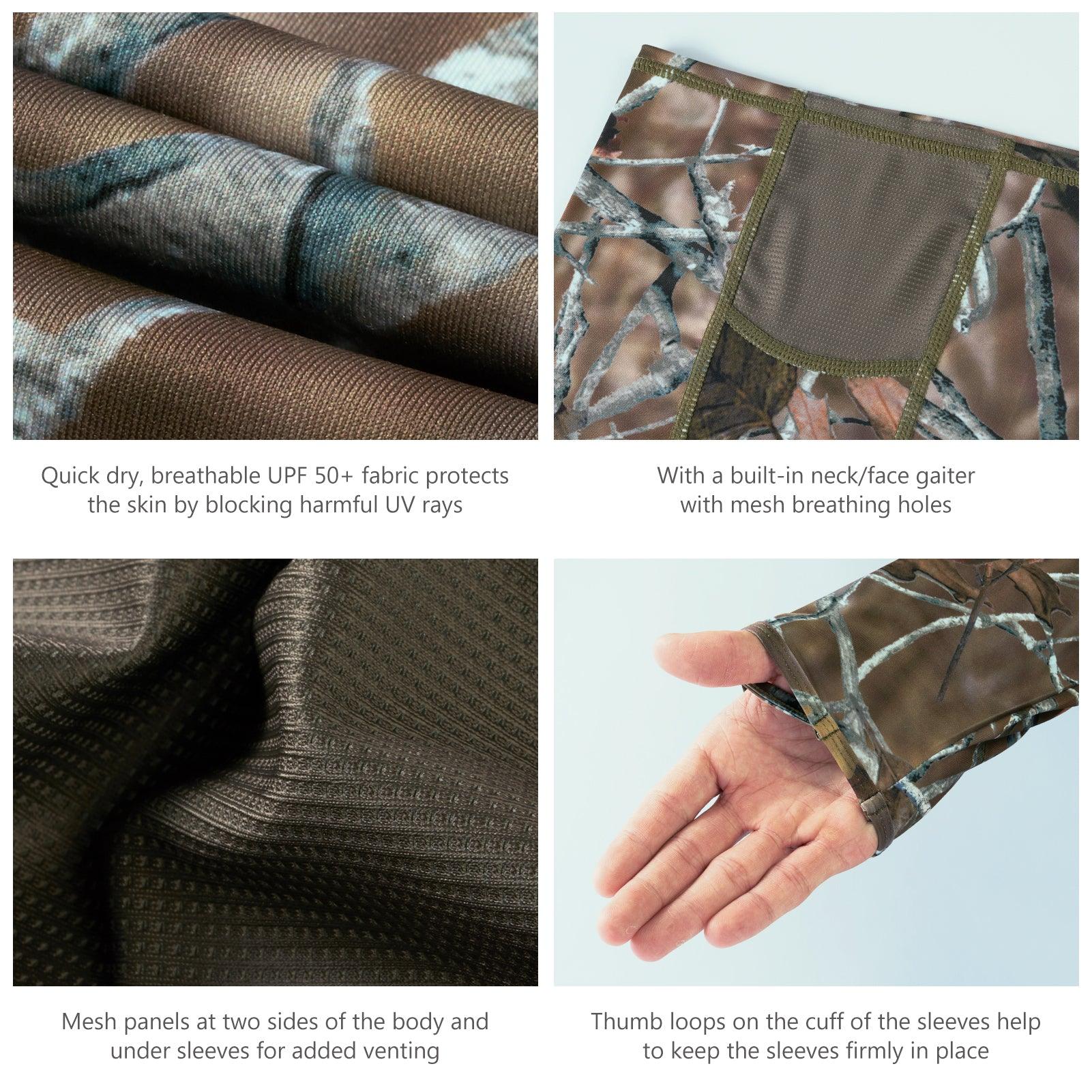 Men's UPF 50+ Long Sleeve Hunting Hoodie with Mask FS06M