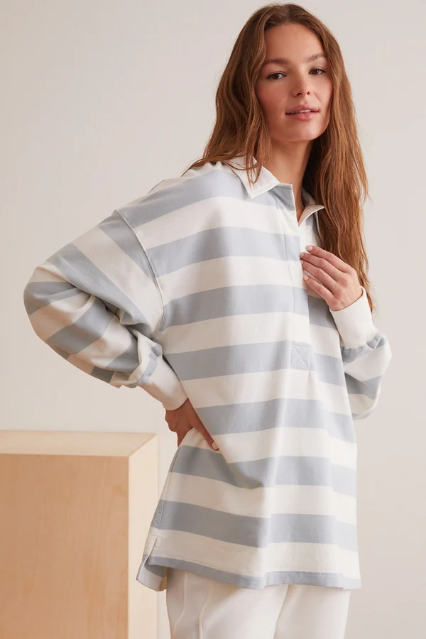 Line Up Striped Polo Top