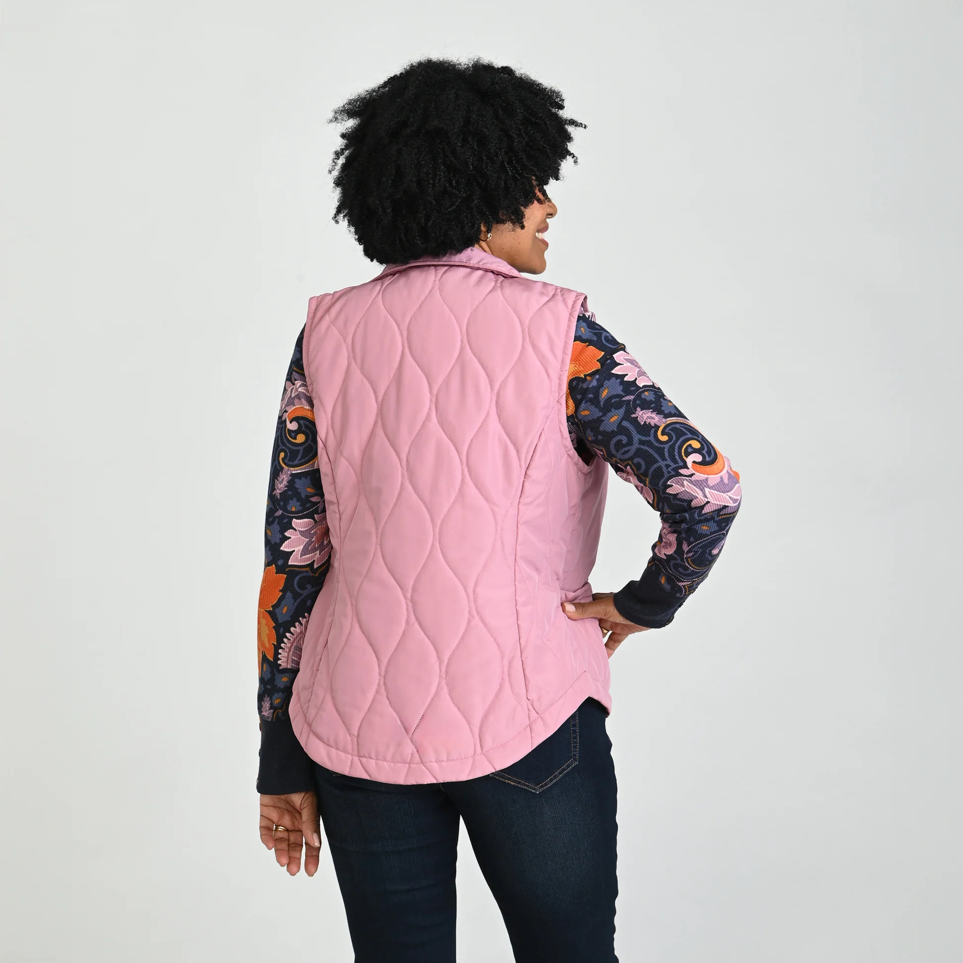 Quilted Zip Front Solid Vest
