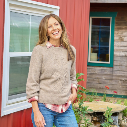 Textured Floral Sweater