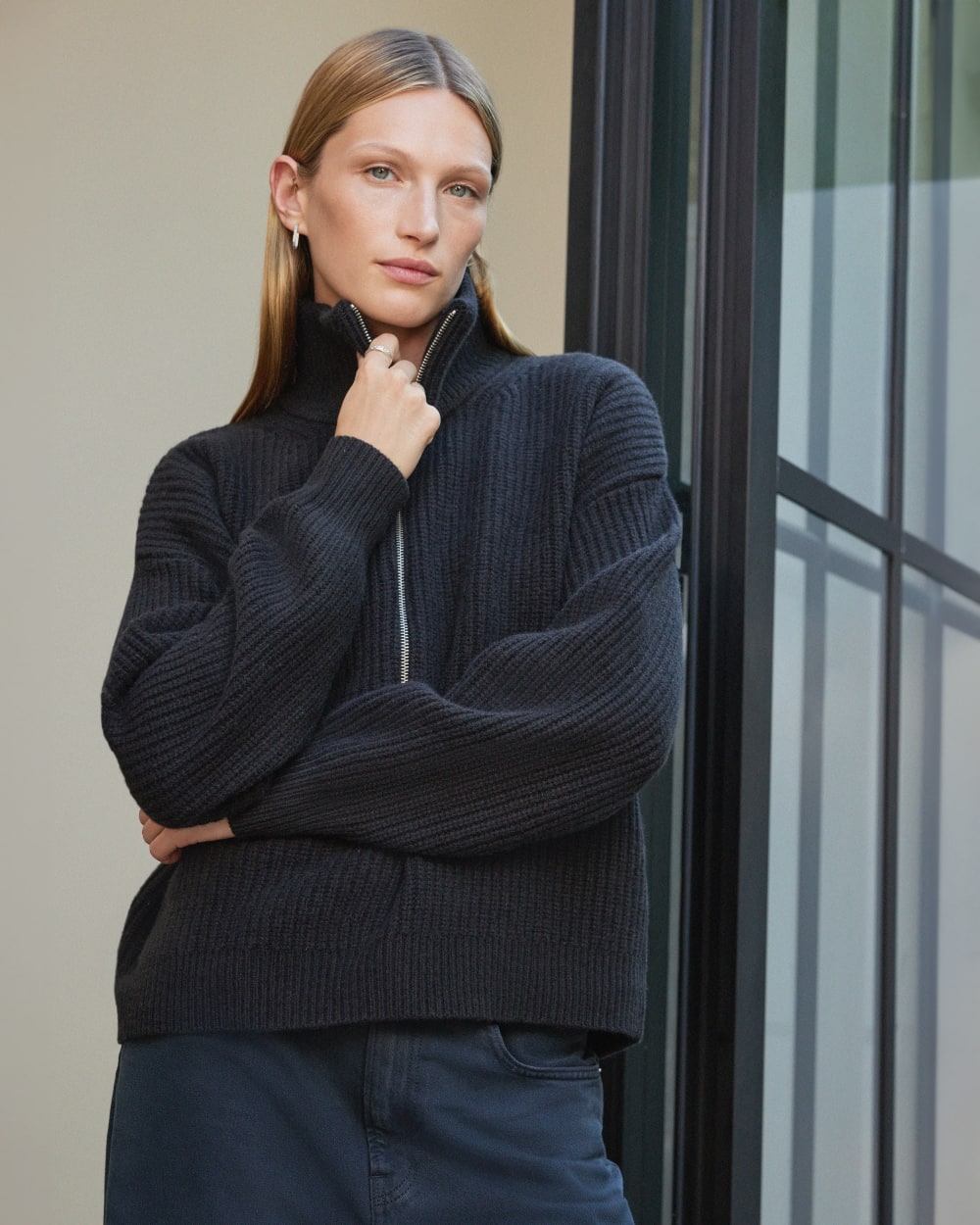 The Felted Merino Half-Zip Sweater