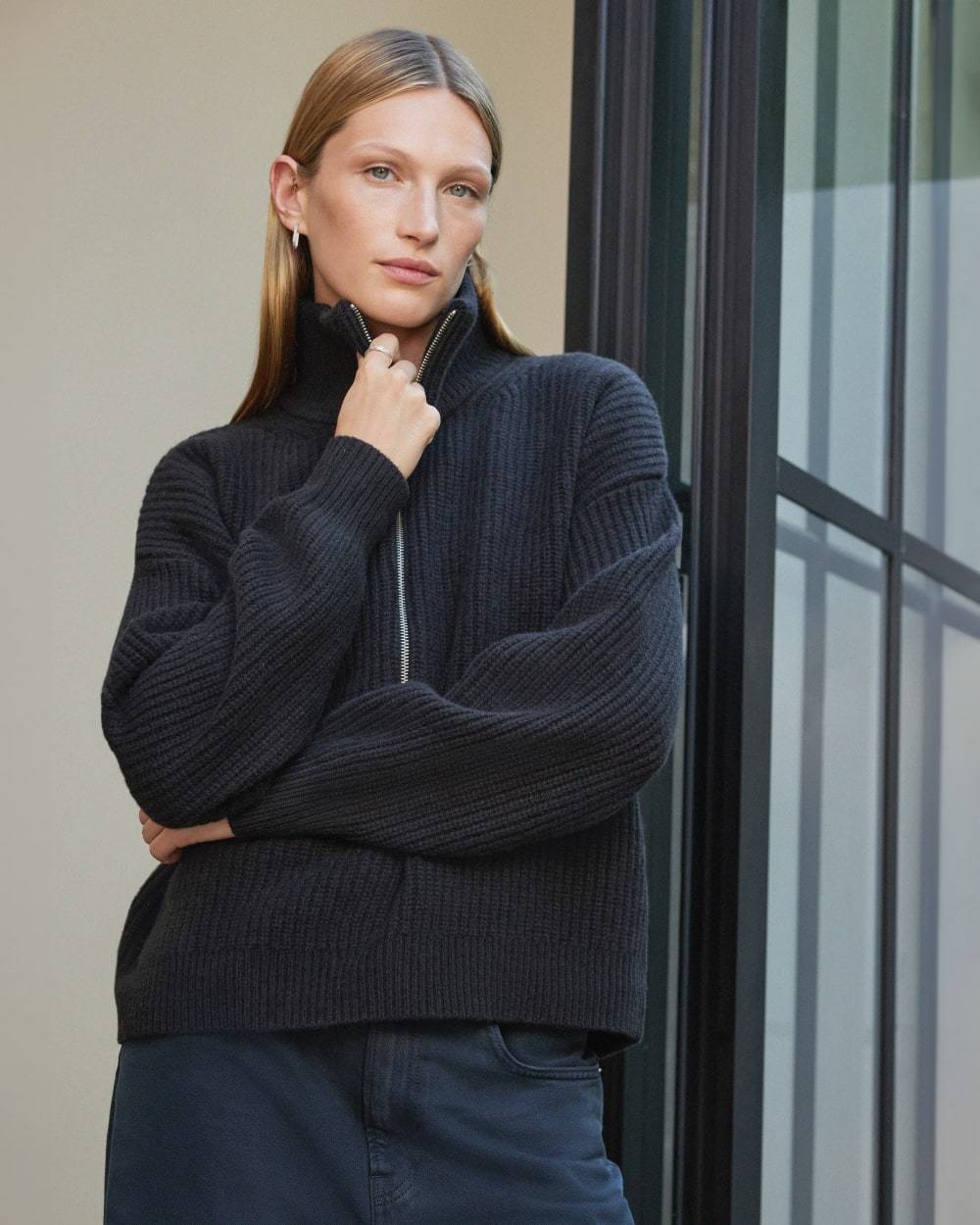 The Felted Merino Half-Zip Sweater