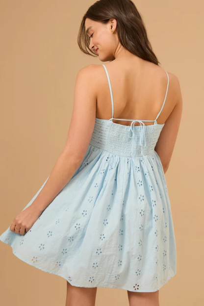 Janna Eyelet Mini Dress