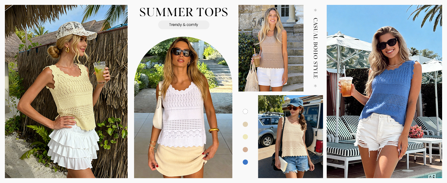 womens summer clothes; summer tank tops for women; cute summer outfits for women