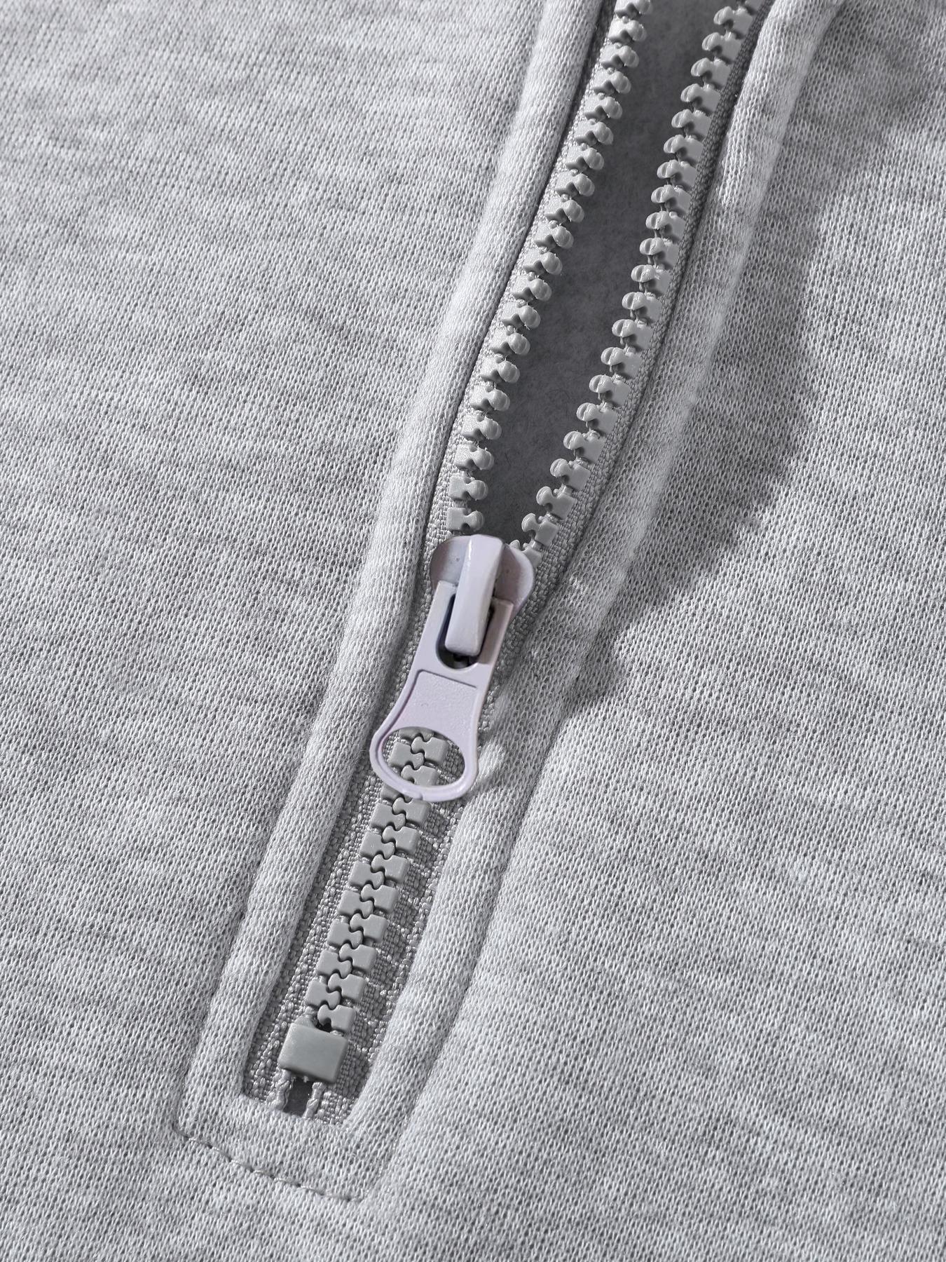 Men's Plain Two-piece Sweatsuit Set, Basic Regular Fit Casual Drop Shoulder Half Zip Zippers Long Sleeves Fitted Hoodie & Pocket Drawstring Elastic Sweatpants, Men's Clothing Men's Plain Two-piece Sweatsuit Set, Basic Regular Fit Casual Drop Shoulder Half Zip Zippers Long Sleeves Fitted Hoodie & Pocket Drawstring Elastic Sweatpants, Men's Clothing