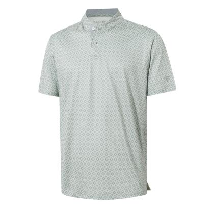 Men's Performance Dry Fit Stretch Henley Printed Golf Shirt