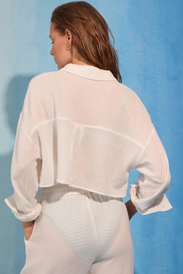 Check Out Gauze Button Down