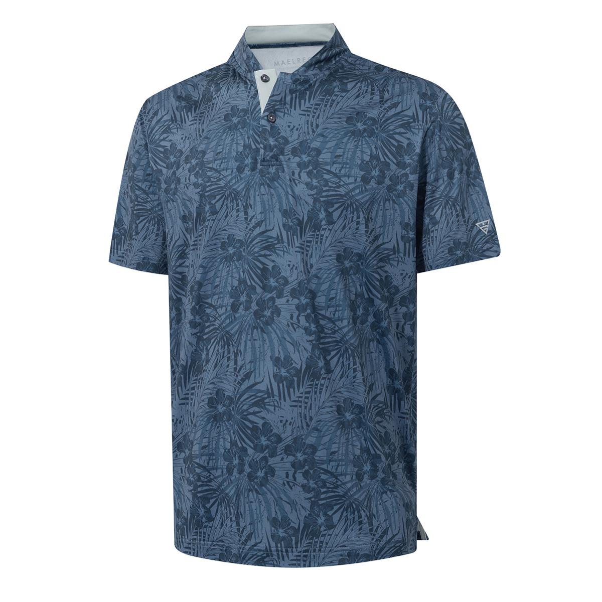 Men's Performance Dry Fit Stretch Henley Printed Golf Shirt