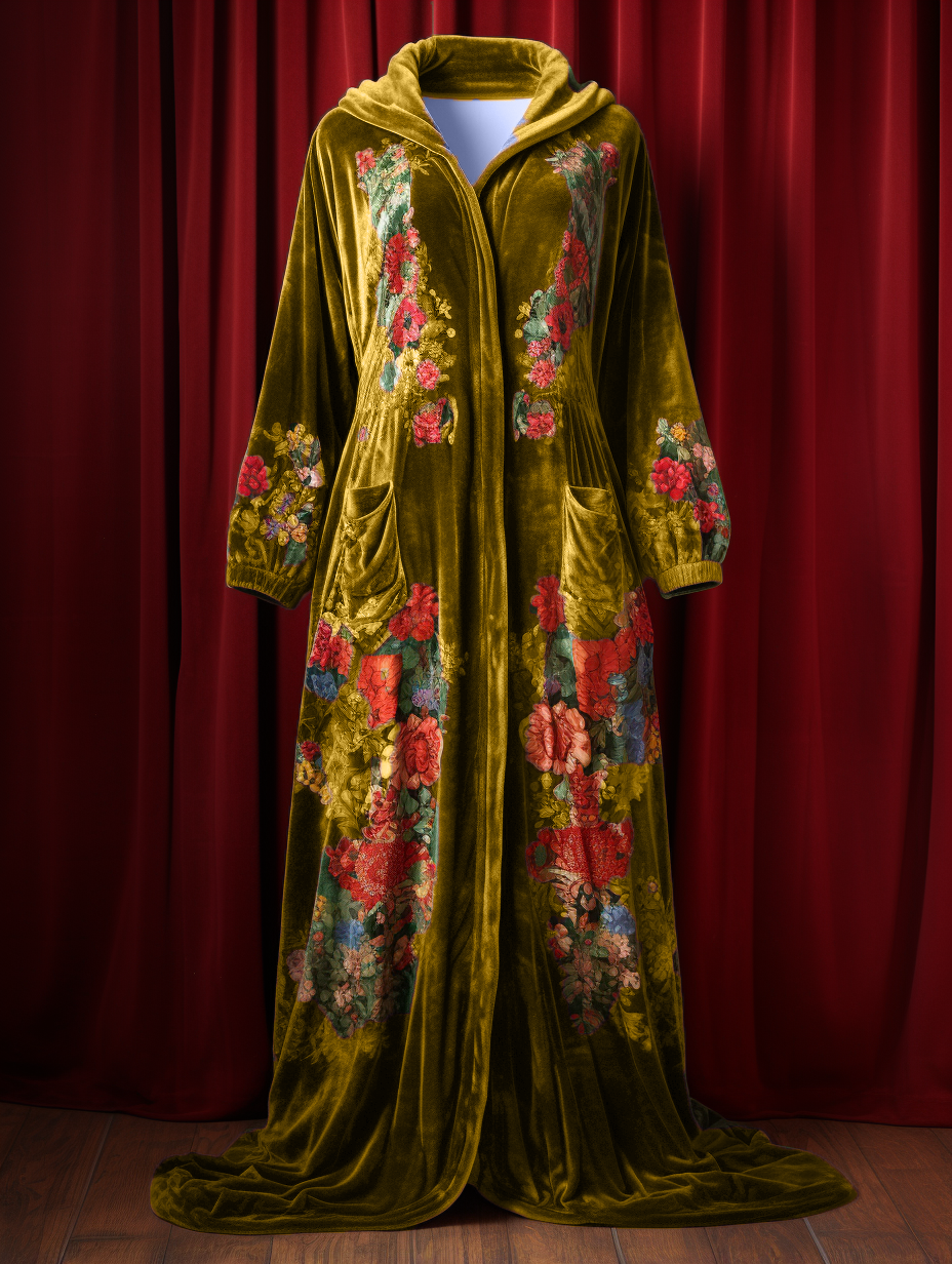 Green Floral Sleep Coat