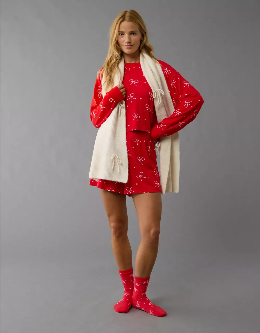 Ae Bow Plush Pj Set