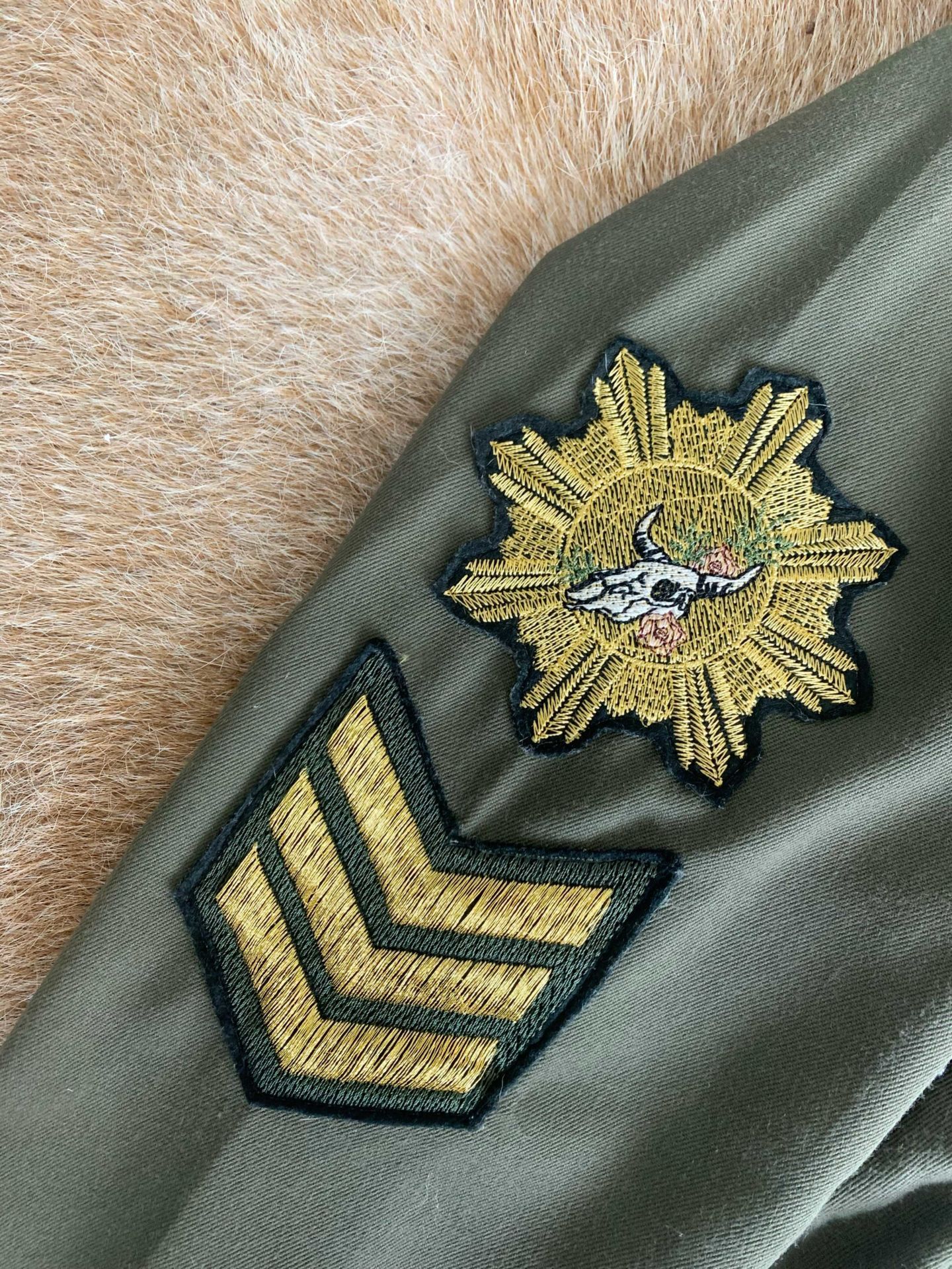 ‘My Sun My Moon’ Embroidered Khaki Jacket