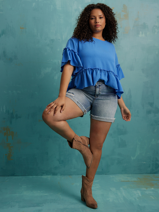 Wren Cuffed Denim Shorts