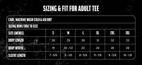 baseball tee size chart