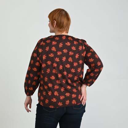 Embroidered Tie Neck Peasant Top