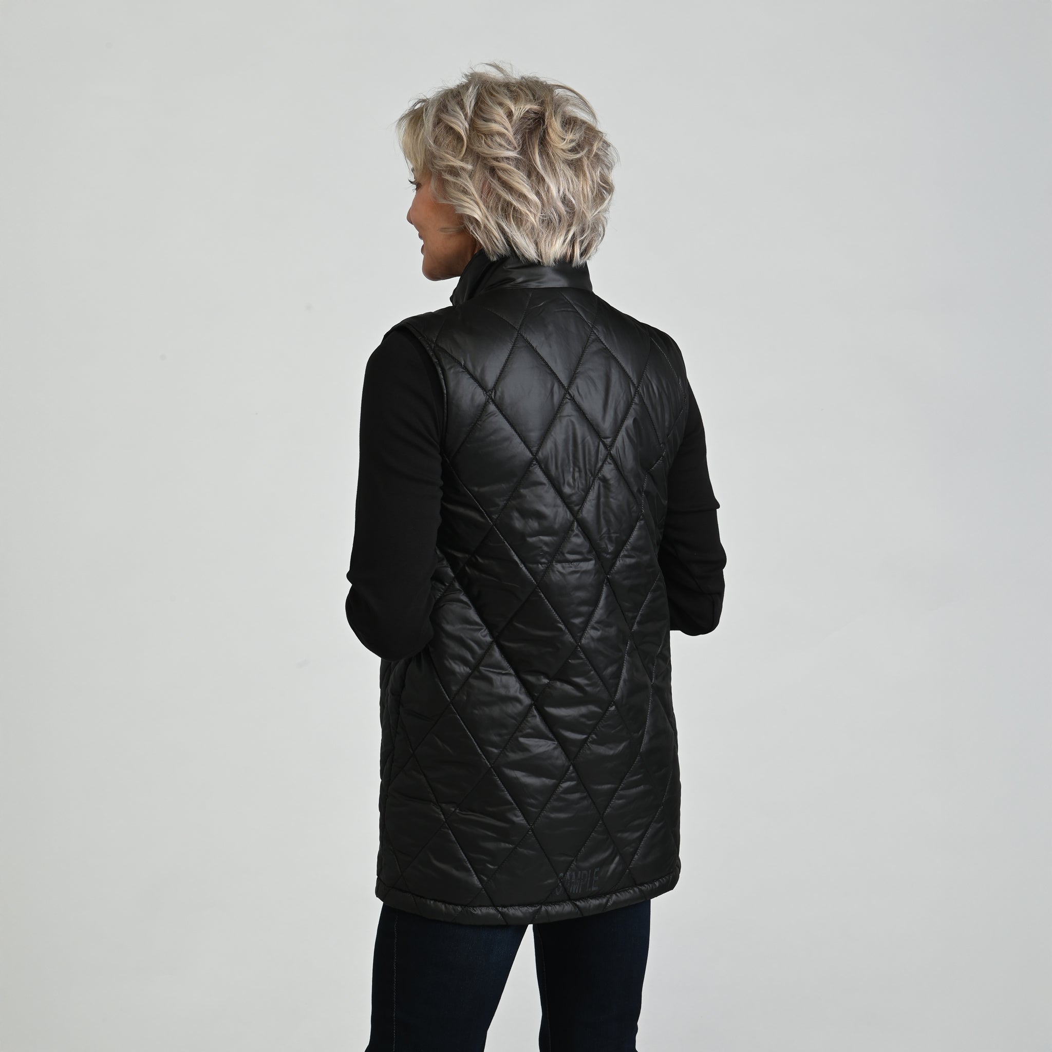 Corduroy Collared Quilted Vest