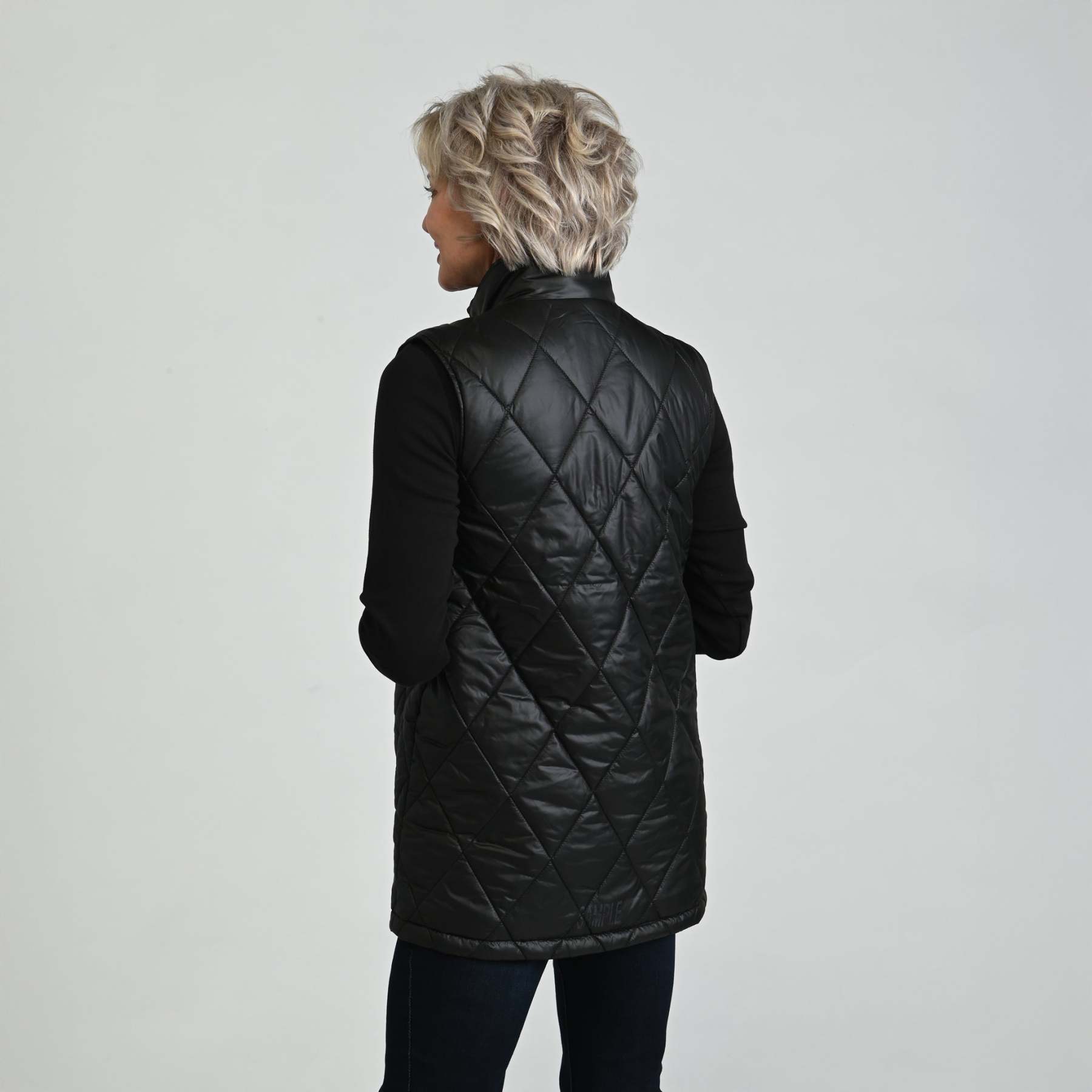 Corduroy Collared Quilted Vest