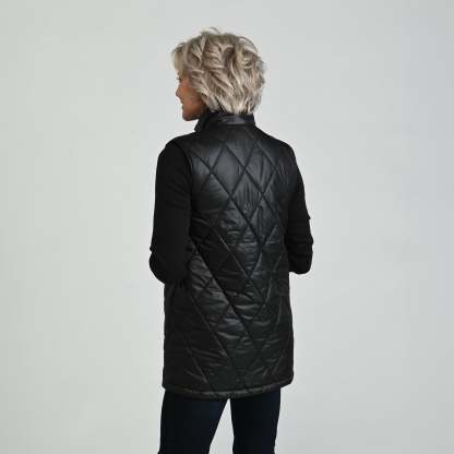 Corduroy Collared Quilted Vest