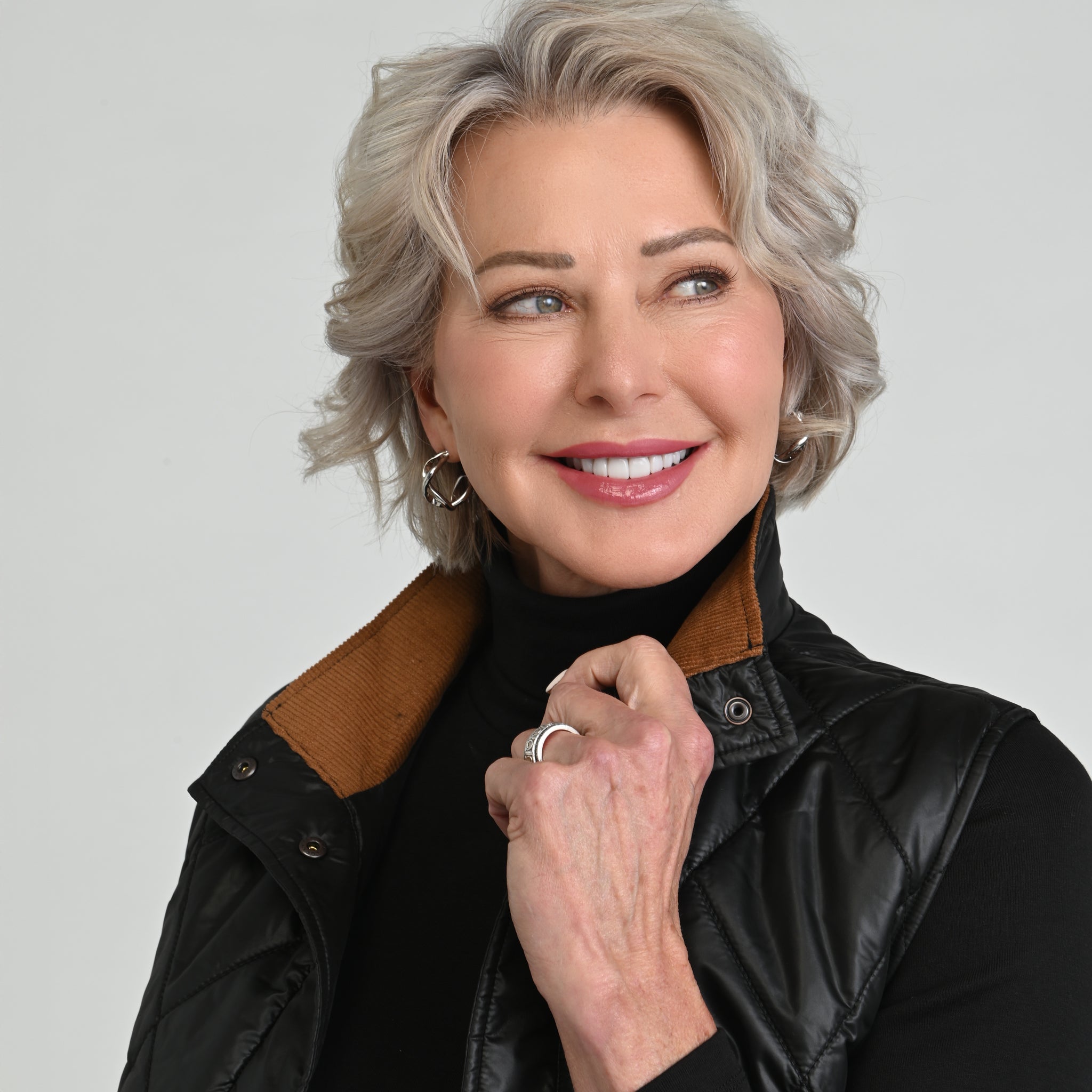 Corduroy Collared Quilted Vest