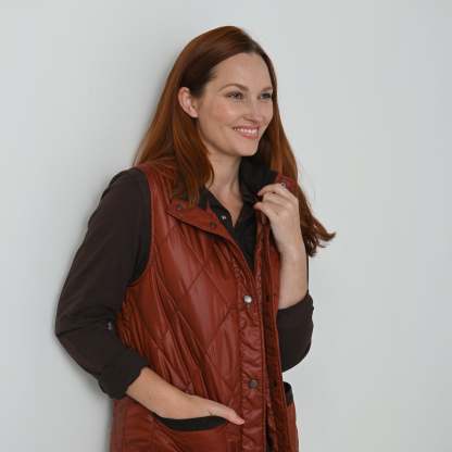 Corduroy Collared Quilted Vest