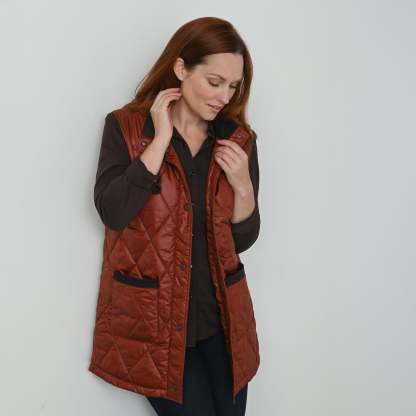 Corduroy Collared Quilted Vest