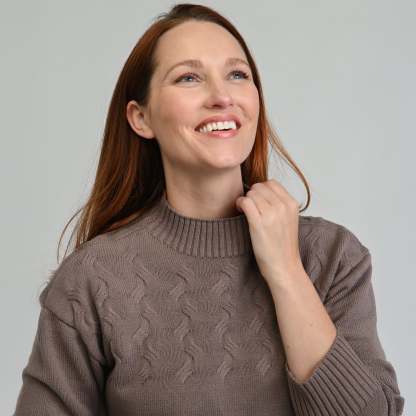 Ribbed Mock Neck Sweater