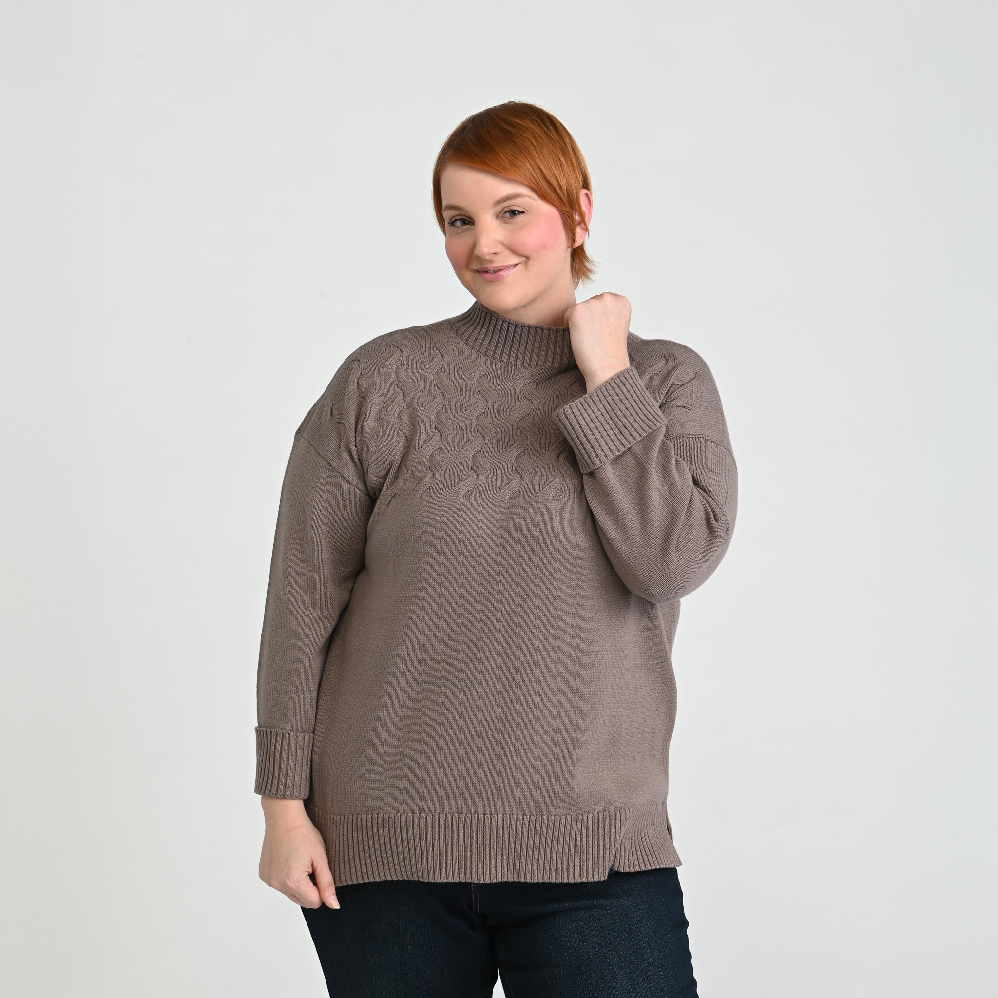 Ribbed Mock Neck Sweater