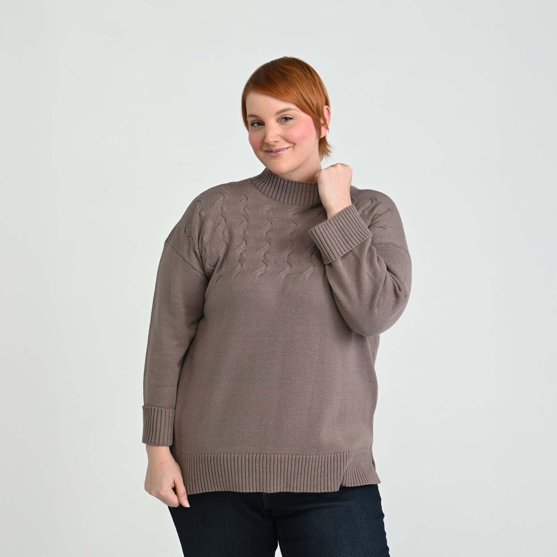 Ribbed Mock Neck Sweater