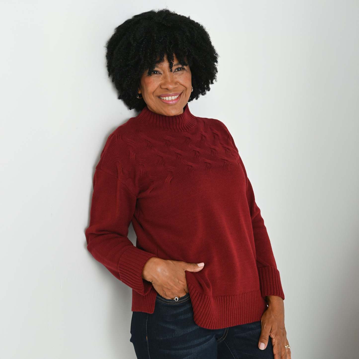 Ribbed Mock Neck Sweater