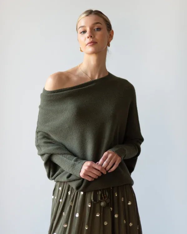 Asymmetric Draped Jumper Sweater