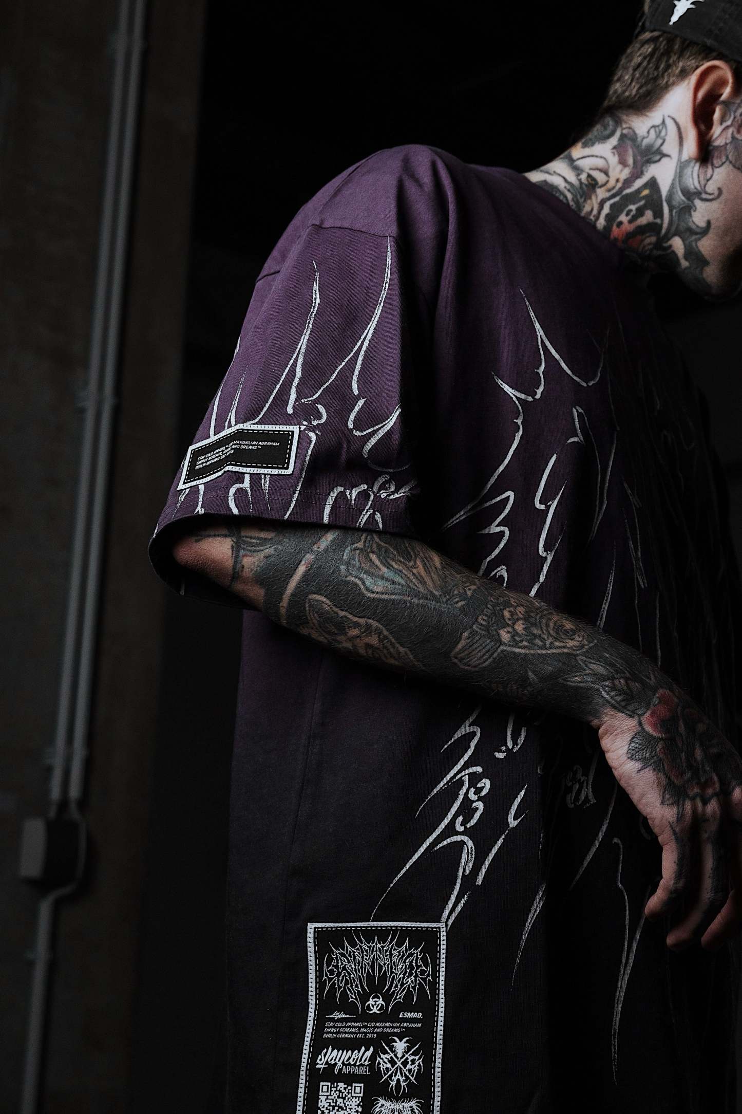Black Razor (Purple Bleached)  - Heavy Oversized T-Shirt (250GSM)