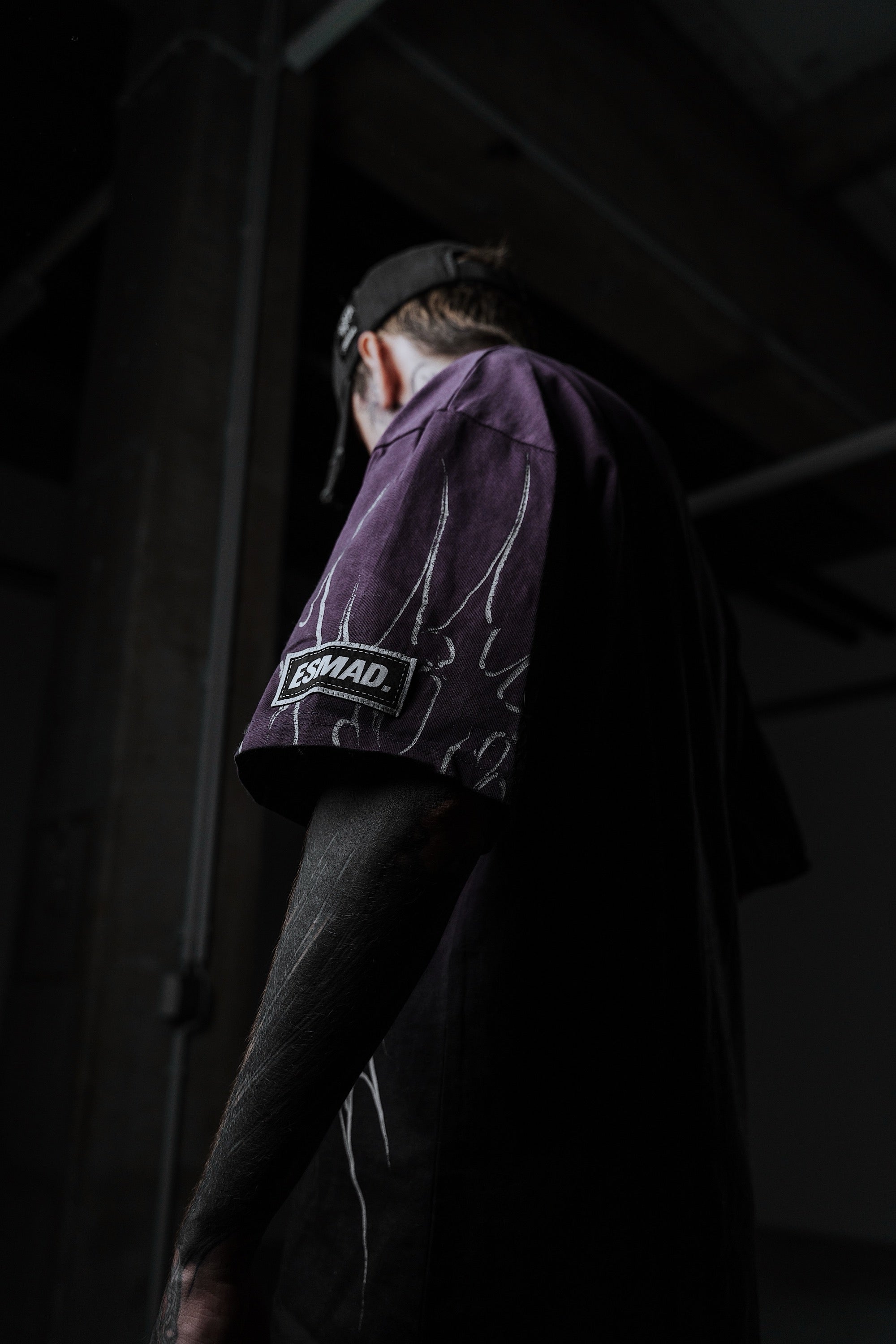 Black Razor (Purple Bleached)  - Heavy Oversized T-Shirt (250GSM)