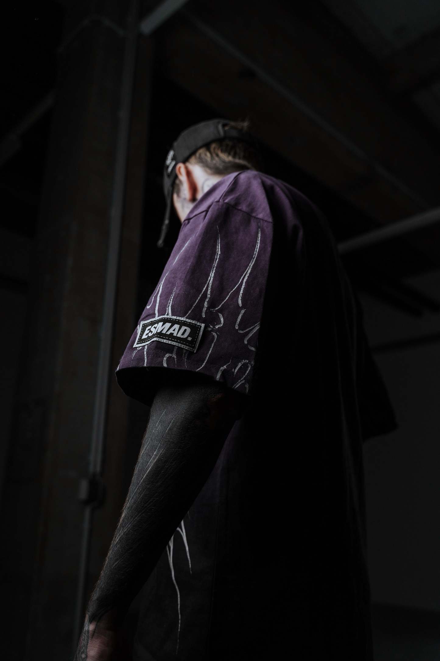 Black Razor (Purple Bleached)  - Heavy Oversized T-Shirt (250GSM)