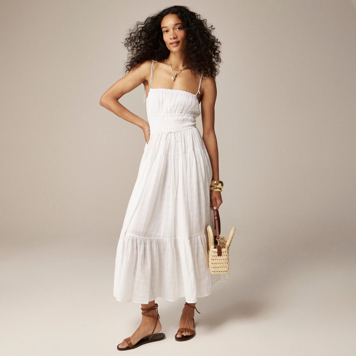 Clio dress in textured gauze