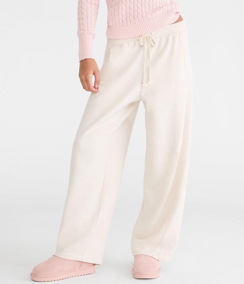 Cloud Soft Hearts Barrel Leg Sweatpants