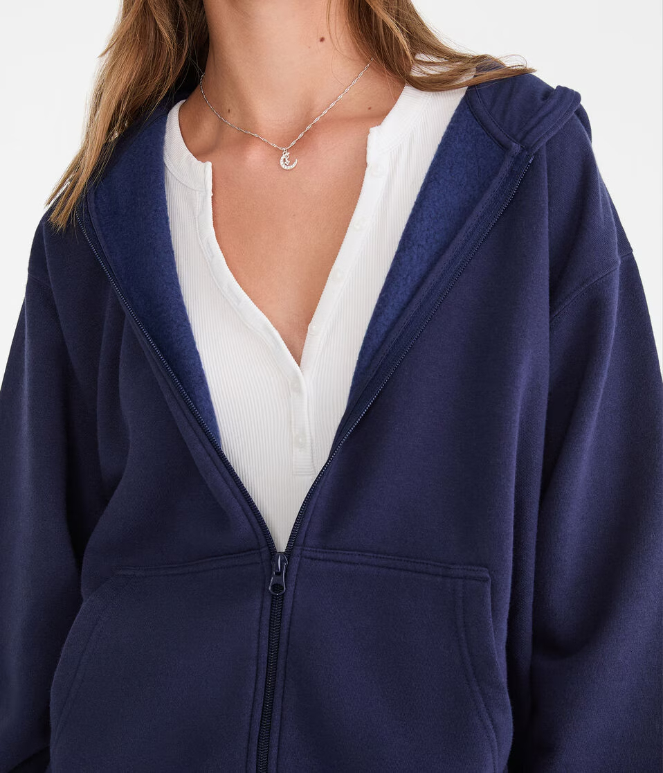 Cloud Soft Oversized Full-Zip Hoodie