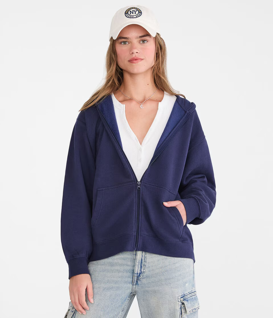 Cloud Soft Oversized Full-Zip Hoodie