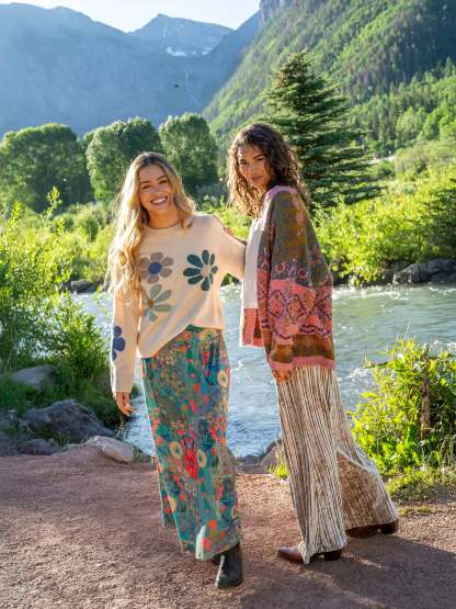 Calla Jacquard Cardigan Sweater - Alpine Meadow Mauve