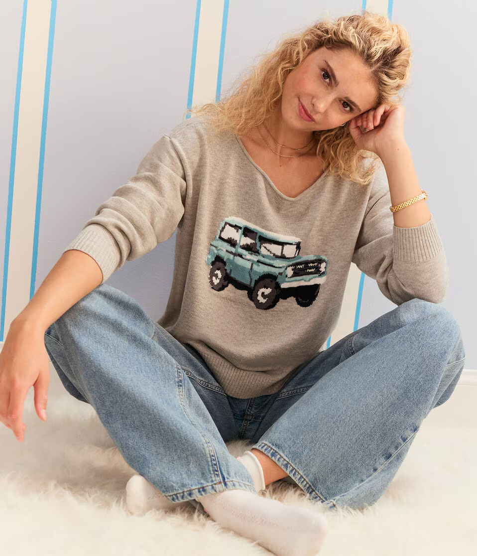 Demetra for Aero SUV Slash-Neck Sweater