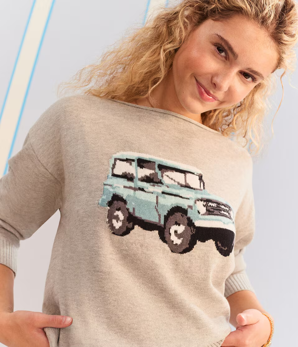 Demetra for Aero SUV Slash-Neck Sweater
